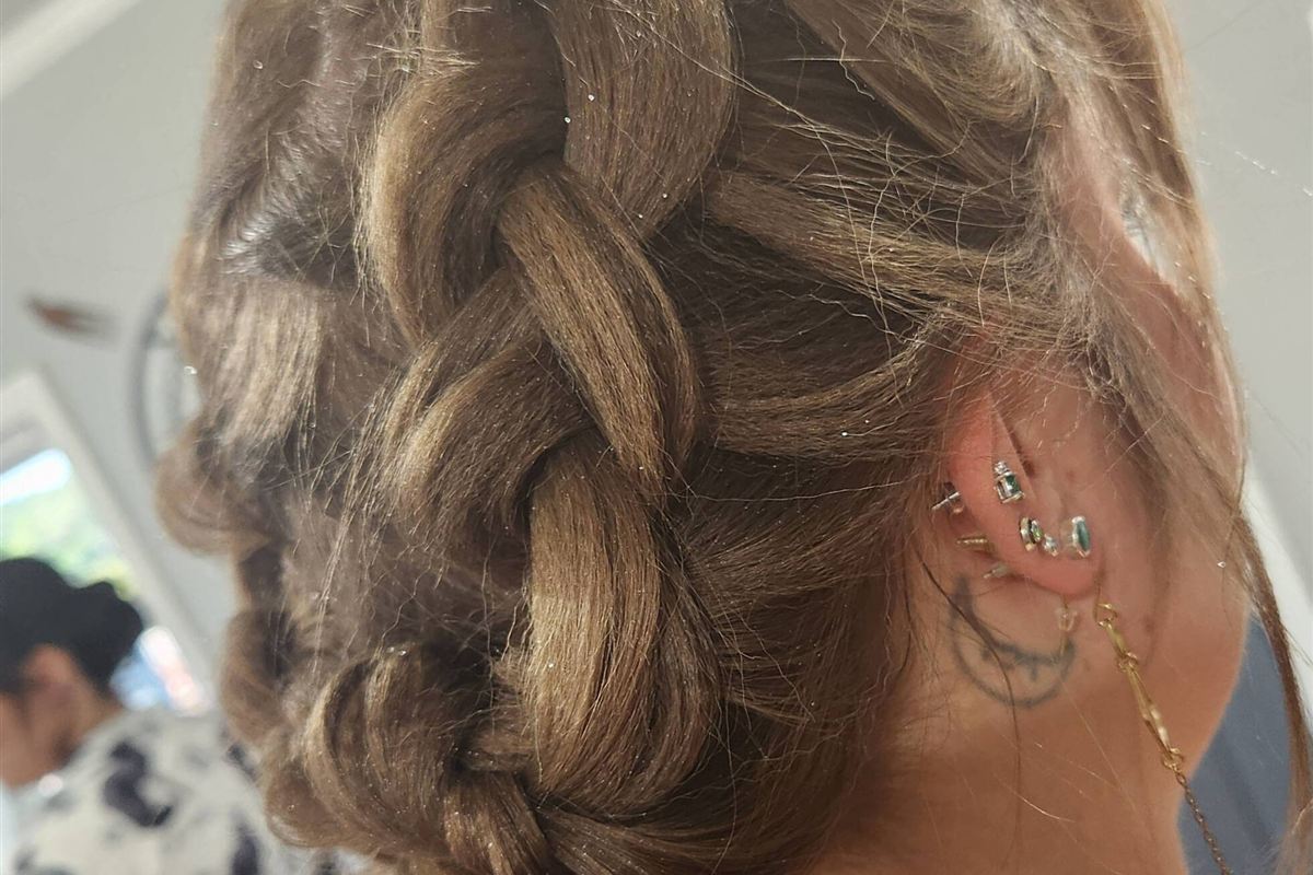 A braided style by April, seen from the side
